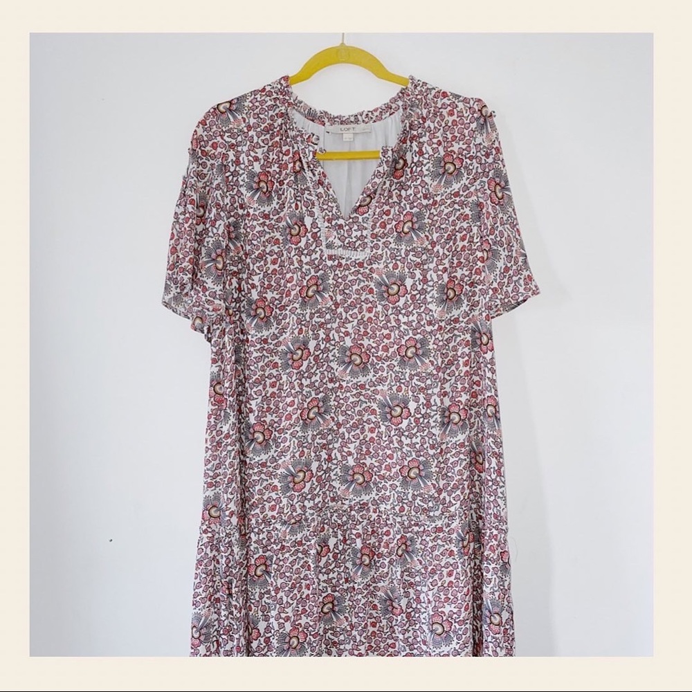 LOFT FLORAL DRESS - Pastel